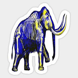 Mammoth Skeleton Interactive Yellow&Blue Filter T-Shirt #2 By Red&Blue Sticker